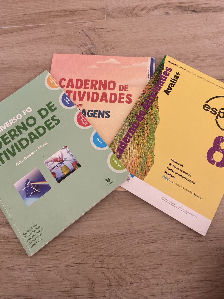 Cadernos de atividades 7.º,8.º,9.º
