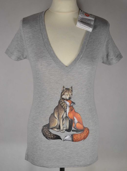 BELLA + CANVAS Fox Liski Nowa Koszulka Damska S Oryginalna Bawełna