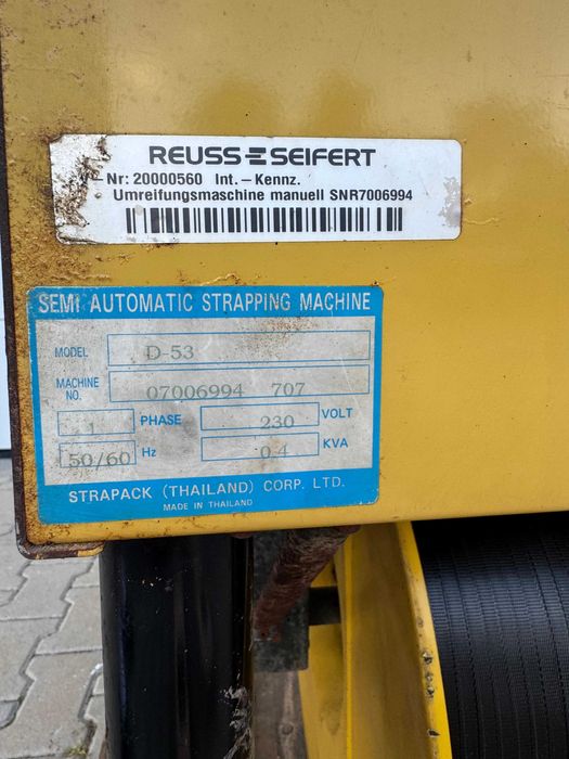 Bandownica do spinania taśmą PP/PET – StraPack D-53 (Reuss Seifert).
