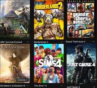 Gry na PC GTA5, The Sims 4, Just Cause 4, ARK, Civilization VI