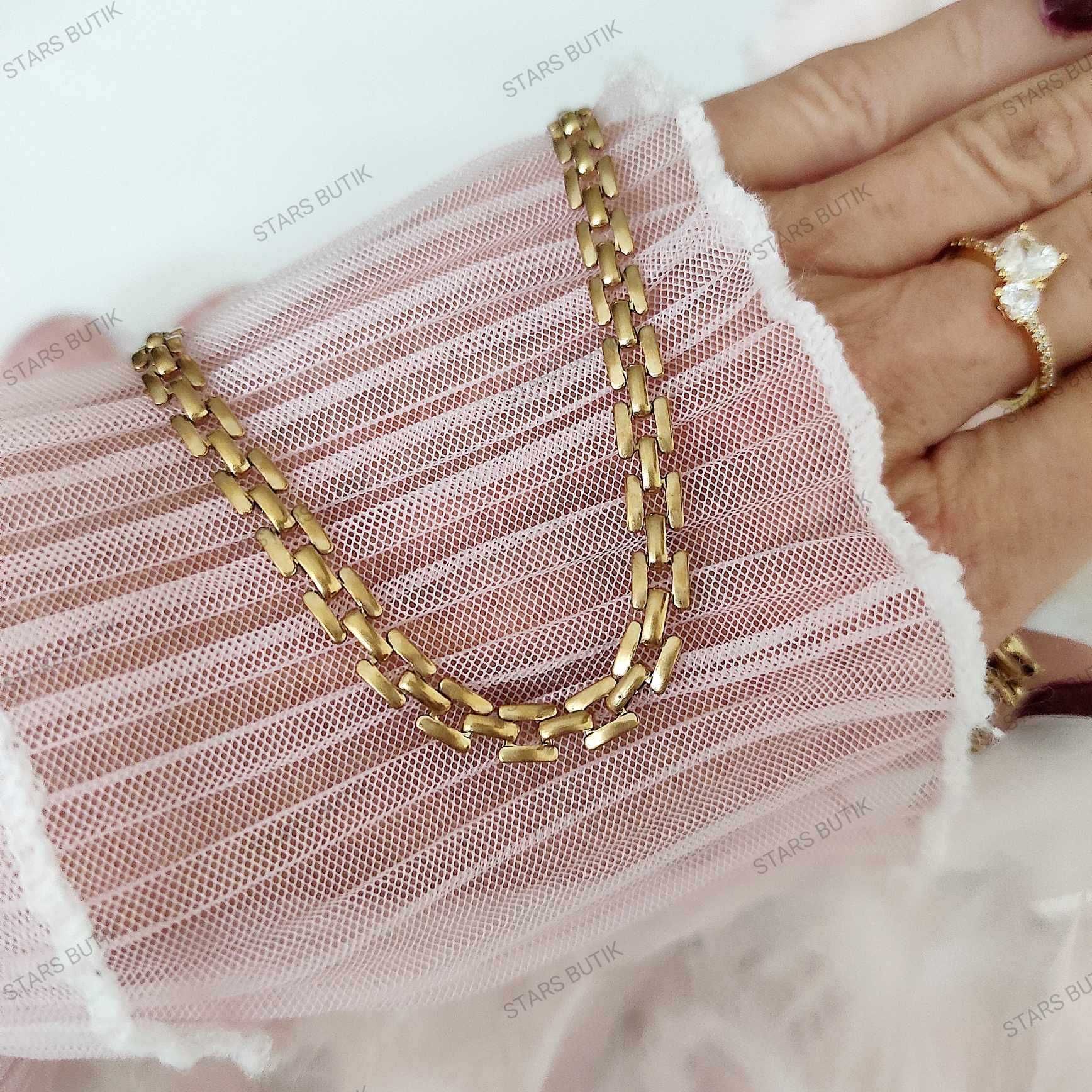 Piękny szeroki łańcuszek choker stal chirurgiczna 316L unikat