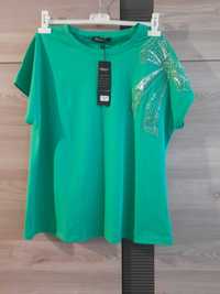 Bluzka damska zielona kokarda