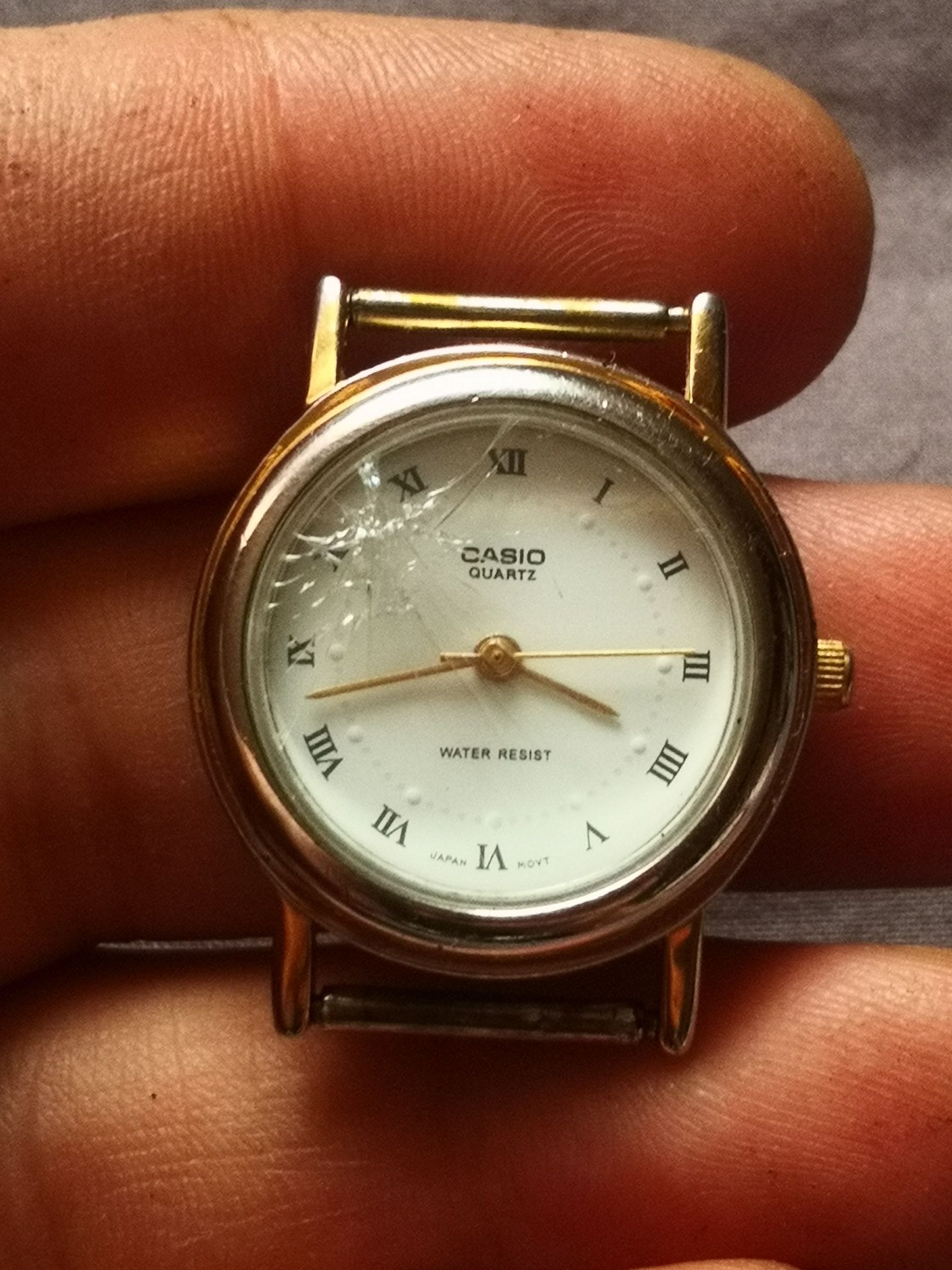 Zegarek damski pozłacany Casio LTP-1002 japan movt, odzysk części, PRL