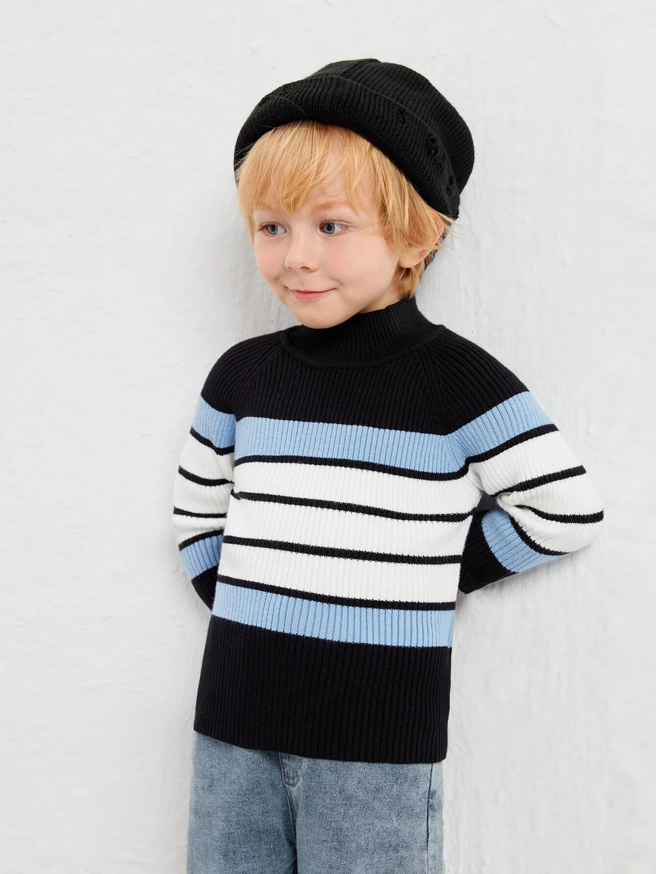 Shein Kids Sweter Chłopięcy W Paski 104 4Lata