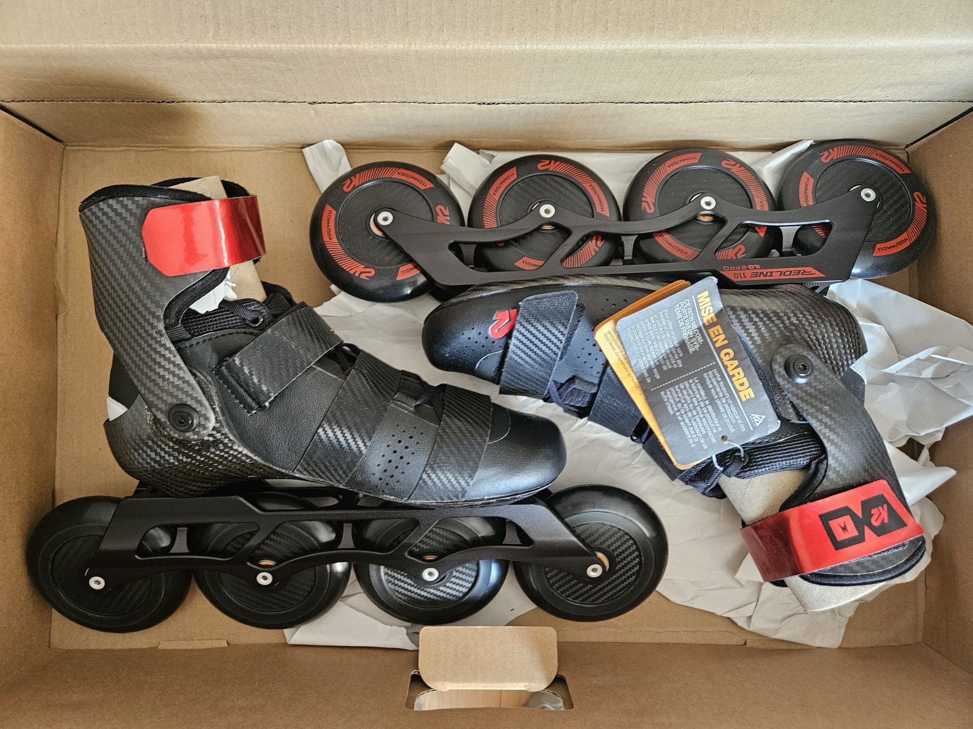 Rolki K2 Redline 110 Carbon - Czarno/Czerwone r.44