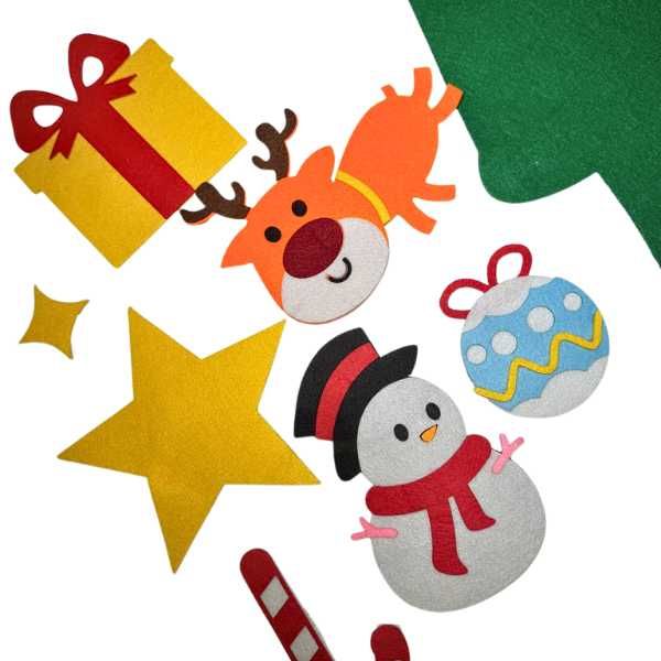 Дитяча фетрова ялинка на стіну з прикрасами + подарунок