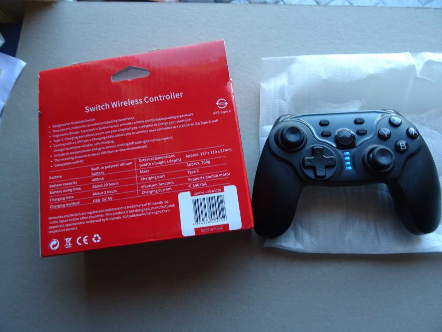 Controller Wireless Pro Nintendo Switch e PC; bateria 400mA;novo caixa