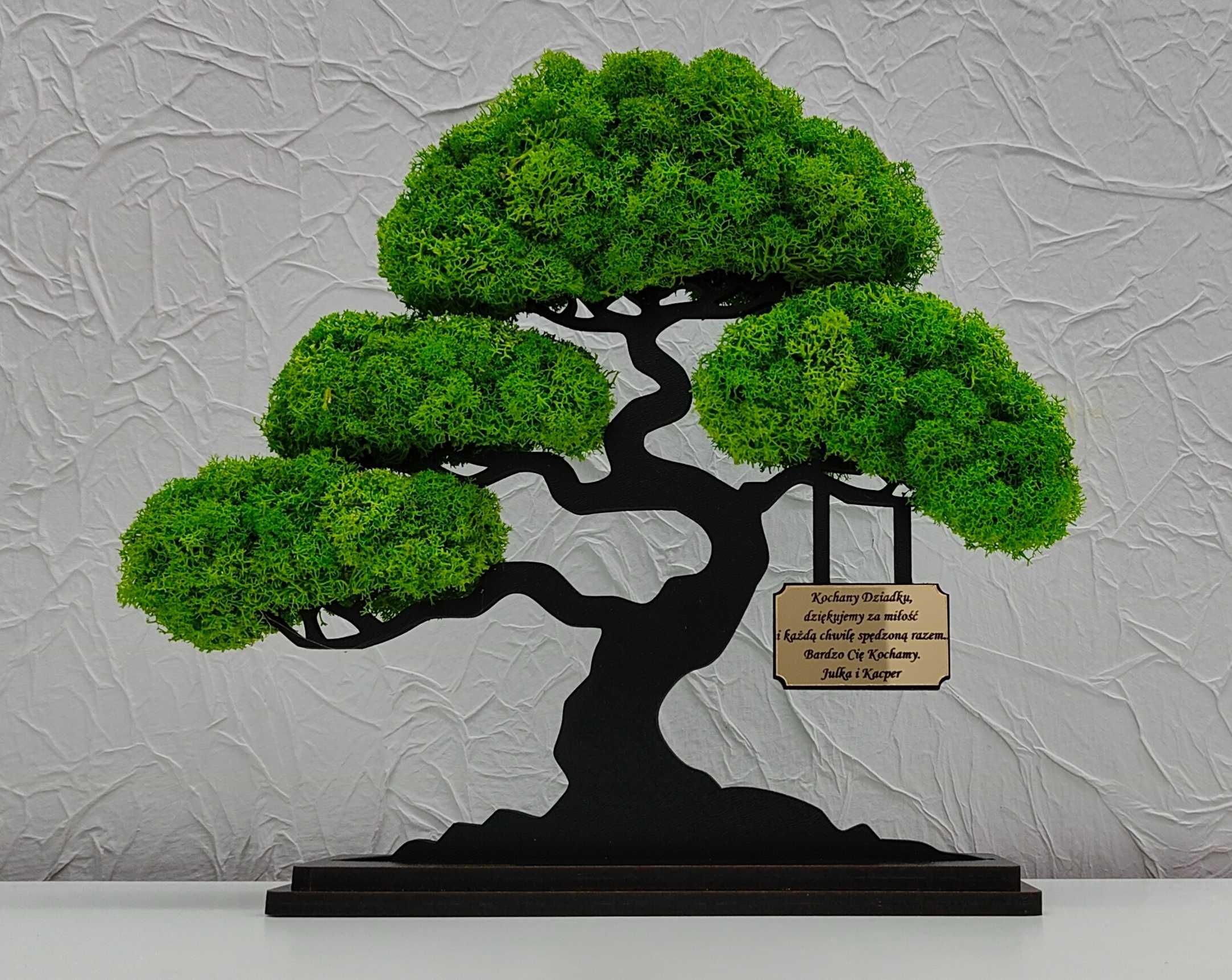 Drzewo bonsai mech 3D stojące Dzień Babci Mamy dow okazja dowolny teks