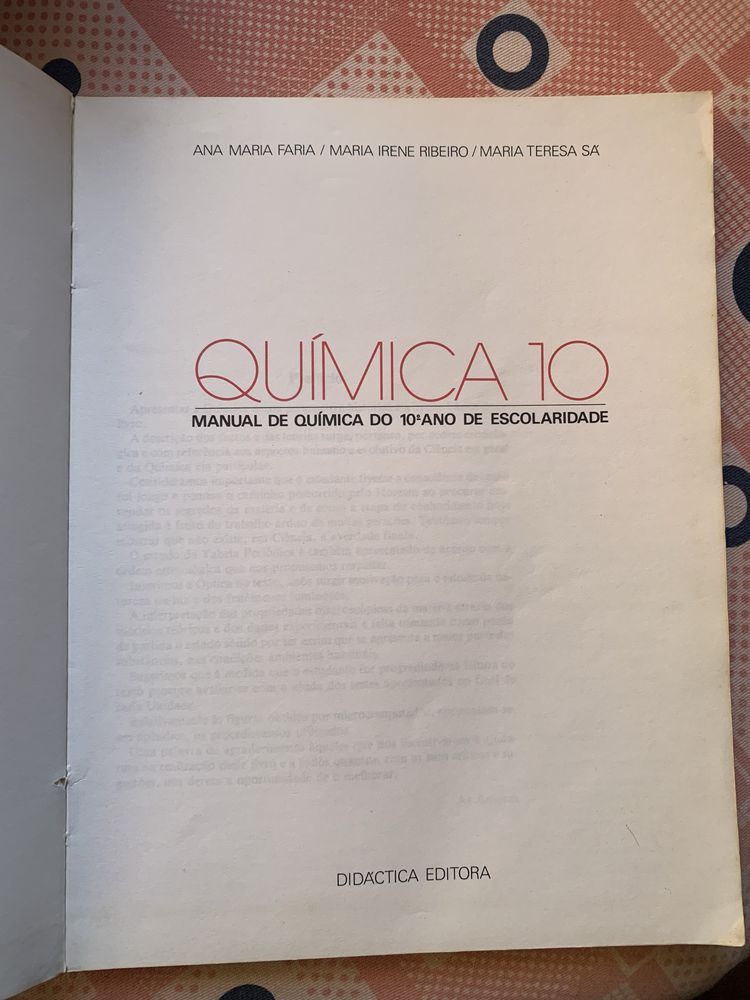 “Química 10” - Didáctica Editora