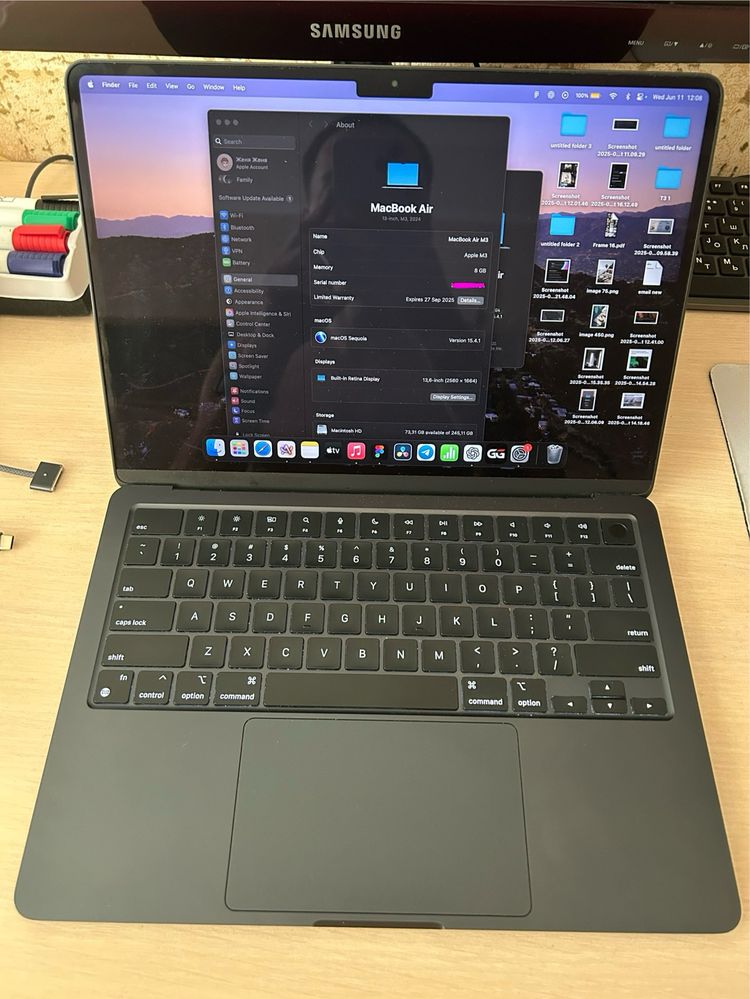 MacBook Air 13'' M3 8/256GB Midnight