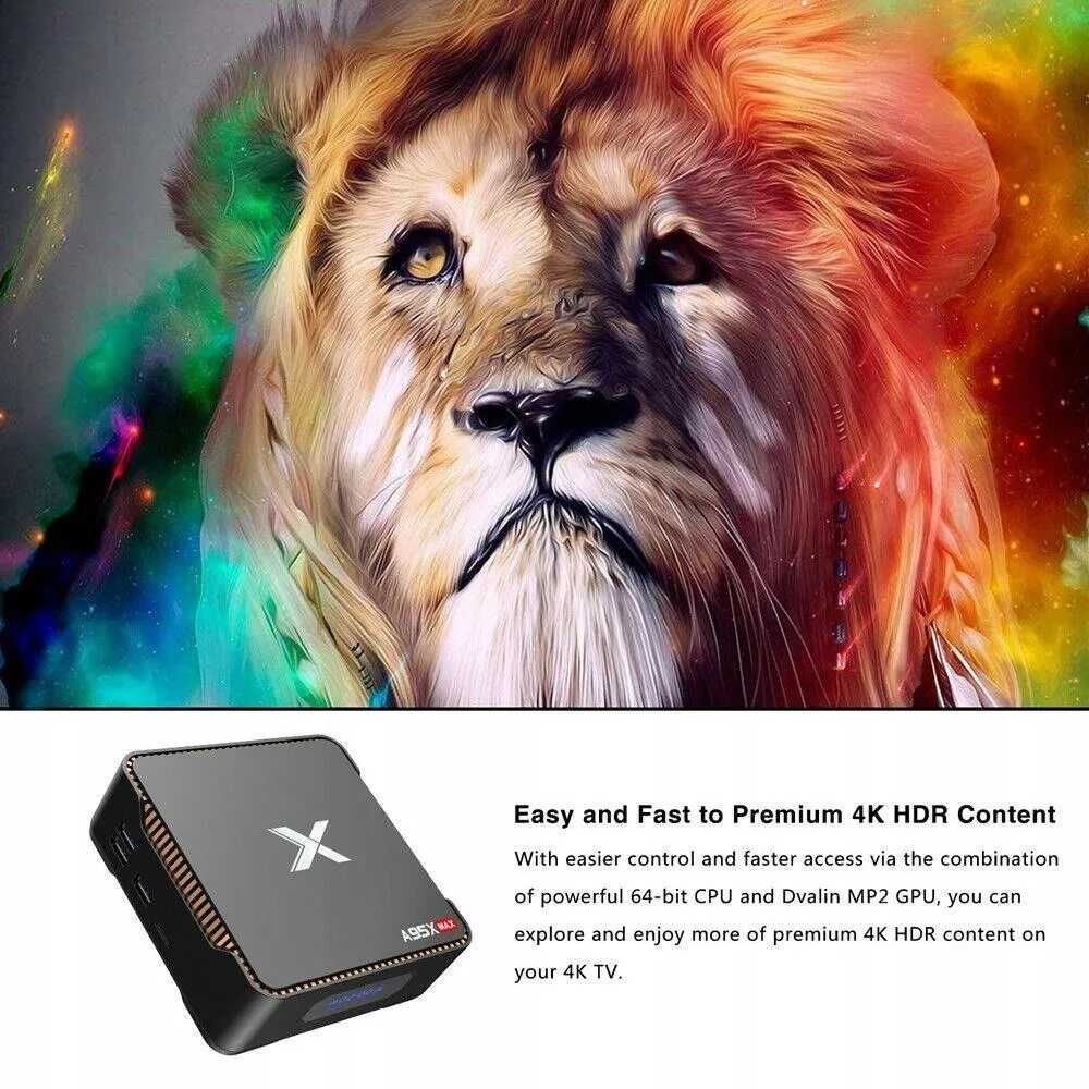 TV BOX ANDROID 8.1 Amlogic A95X max z miejscem na dysk twardy 2.5"