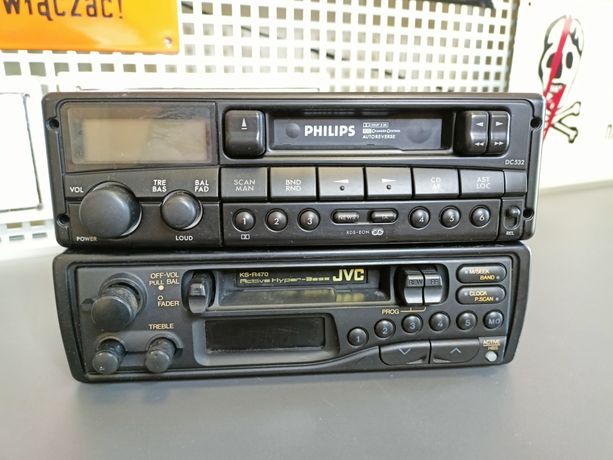 Radio samochodowe kaseciak JVC, Philips 2 sztuki