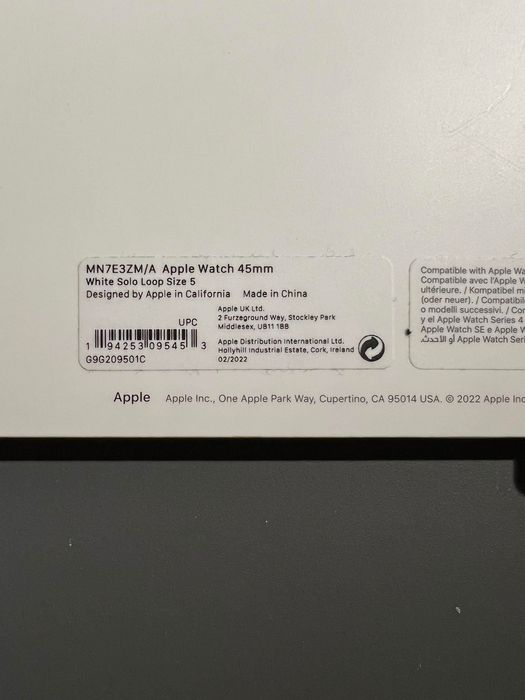 [APPLE] Opaska Solo w kolorze białym do koperty 45 mm