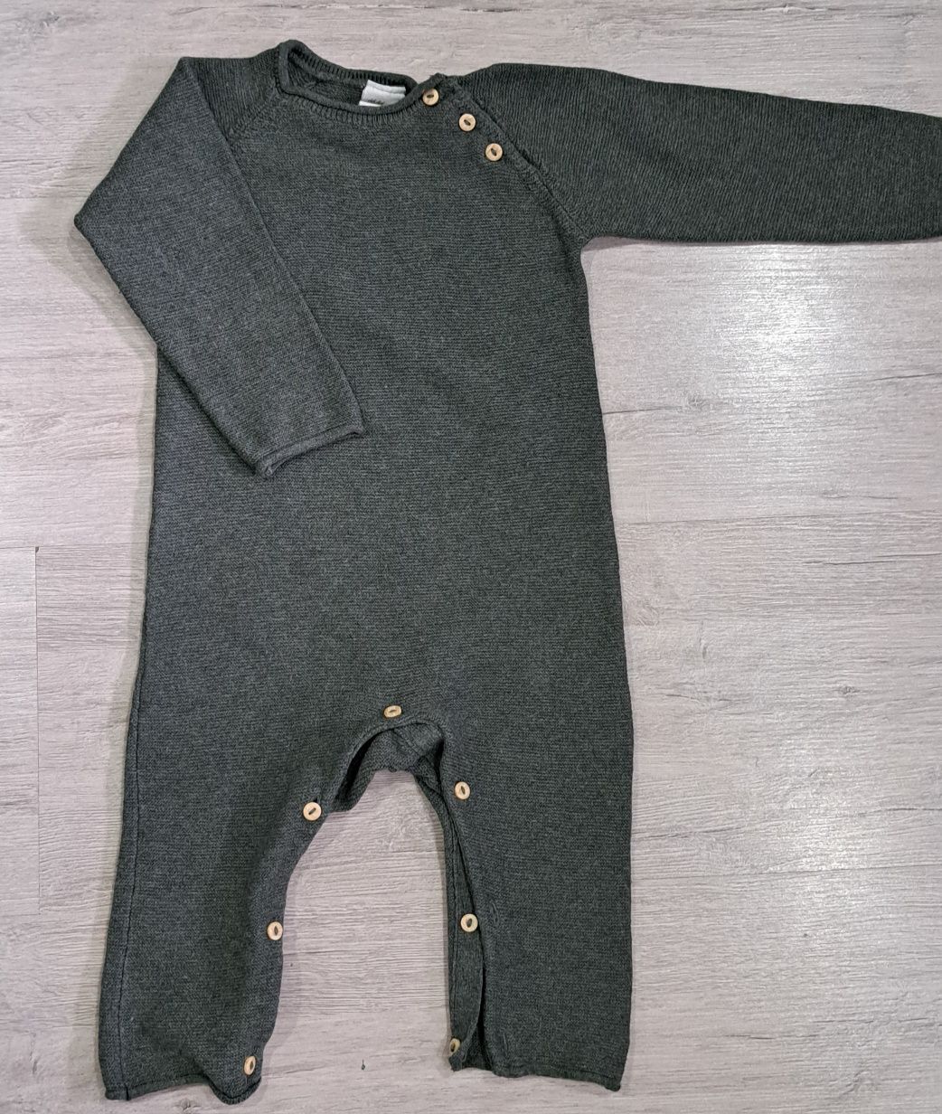 Kombinezon dres komplet 74 hm dzianina sweter khaki guziki