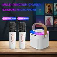Coluna Bluetooth com 2 Microfones karaoke