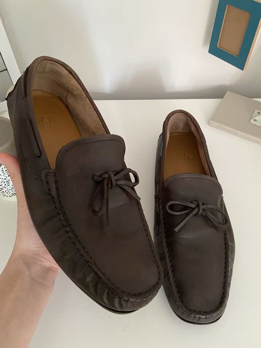Męskie brązowe mokasyny skórzane – Massimo Dutti