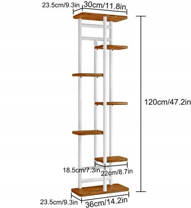 Nowy Kwietnik Metalowy 7-poziomowy Piętrowy Stojak Kwiaty Rośliny