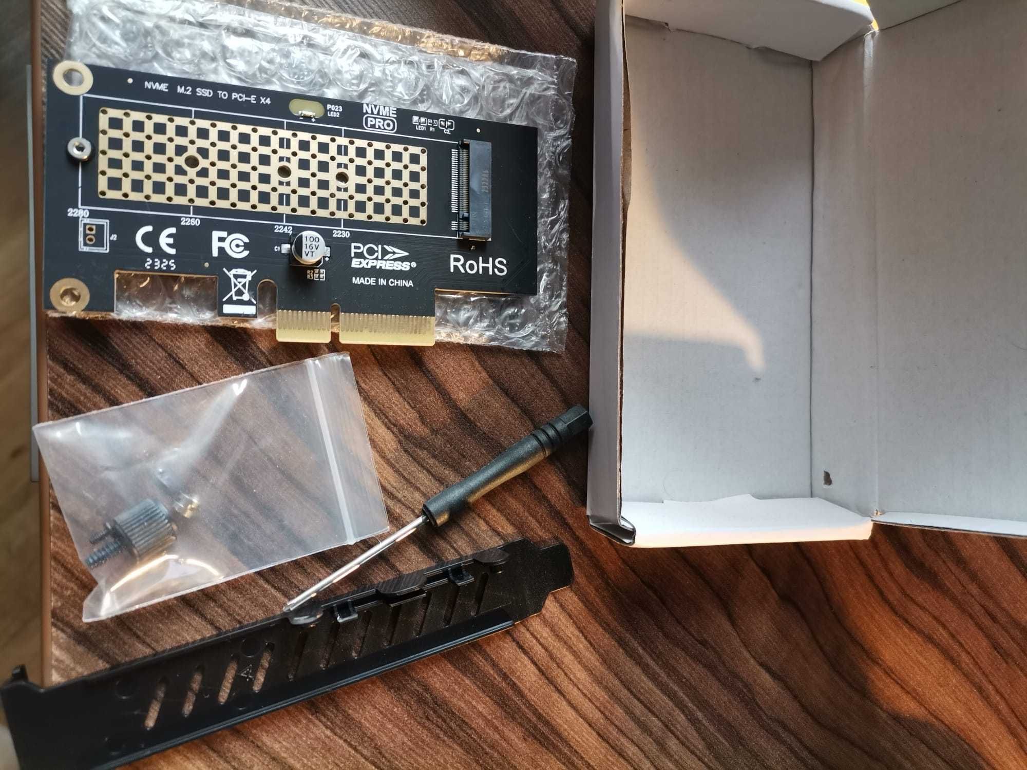 Adapter m.2 NVMe na PCIe, SSD PCIe 4.0 x4. JEYI