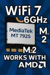 Karta sieciowa M.2 BT 5.3 AMD Wi-Fi 7 MLO Tri Band 2.4G 5G 6 GHz