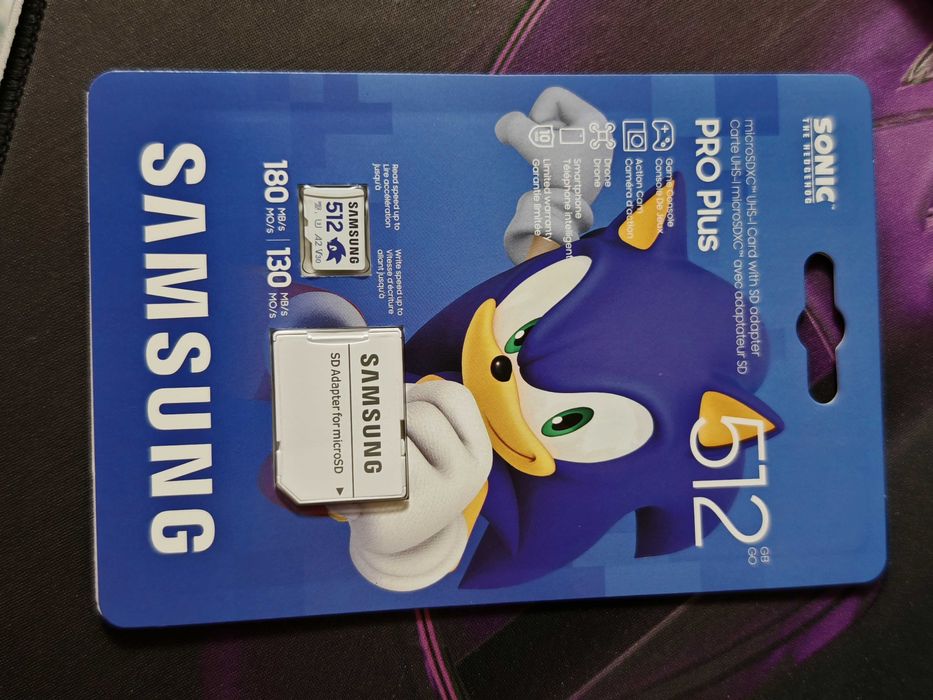 Samsung PRO Plus 512GB microSDXC + Adapter, Sonic The Hedgehog