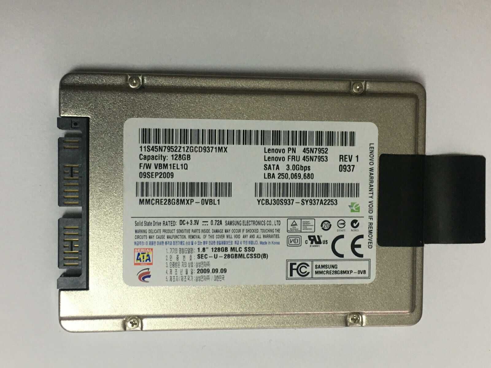 MicroSATA MSATA SSD диск Samsung 1.8 128GB MLC MMCRE28G8MXP-OVBL1