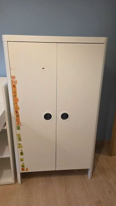 Szafa dziecięca IKEA biała dwudrzwiowa 80 cm x 139 cm