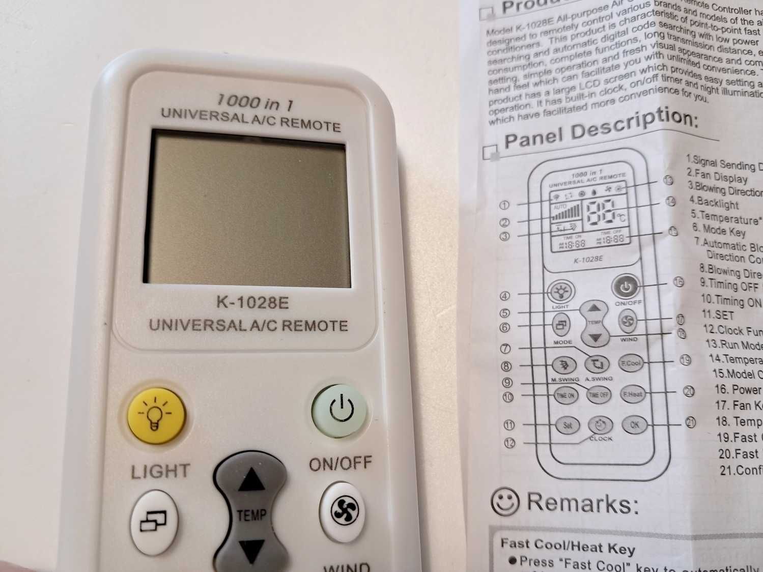 Uniwersalny pilot do klimatyzacji praktycznie wszystkie firmy i modele