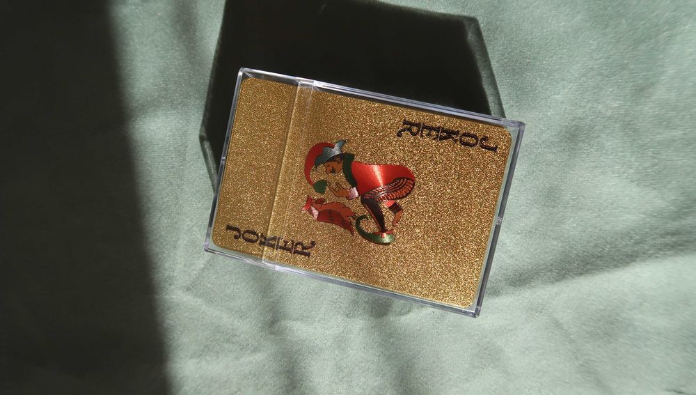 Kardy do gry błyszczące casablanca złote talia kart