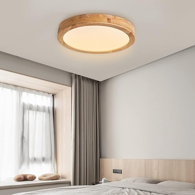 Lampa sufitowa LED Baerolc z dębu – Ciepła biel, 30 cm
