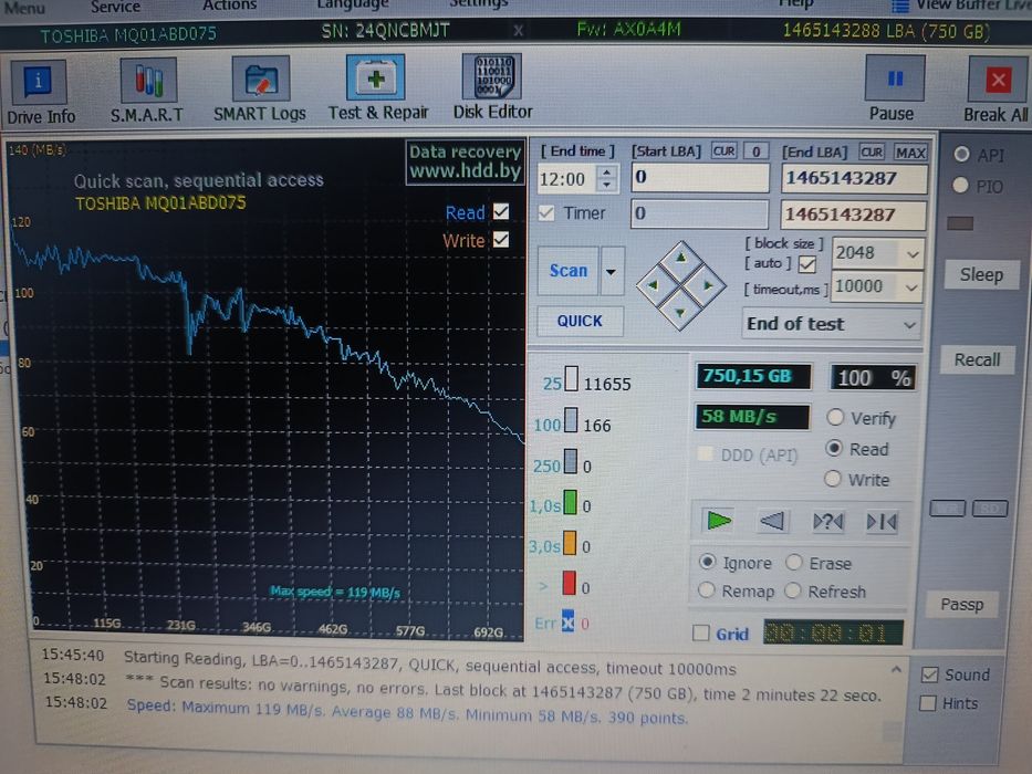 Зовнішній диск  750 гб usb 3.0  SATA 3 TOSHIBA
