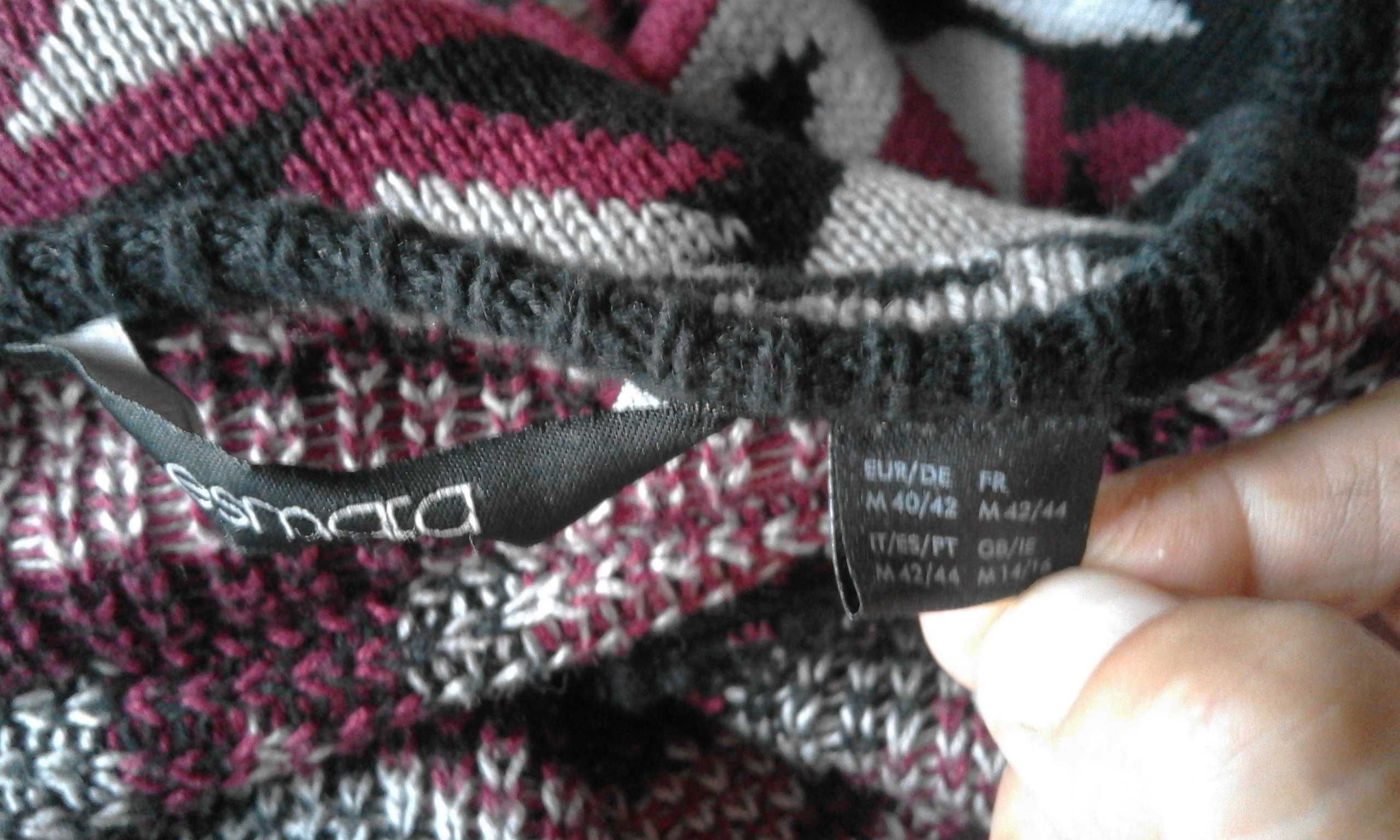 sweter długi bordowy Esmara kardigan 40 42 uniwersalny