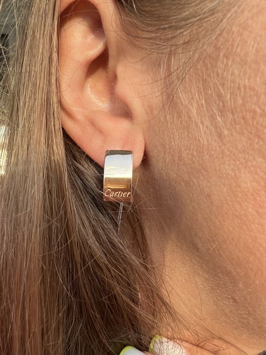 Золотые серьги Cartier красное золото 585 проба