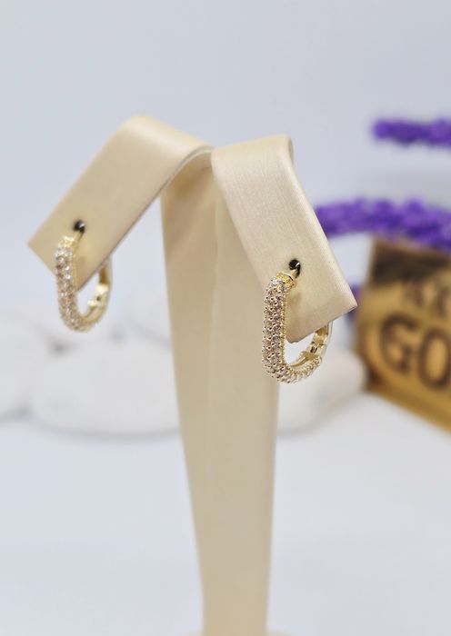 Złote kolczyki angielskie zapięcie próba 585 14k