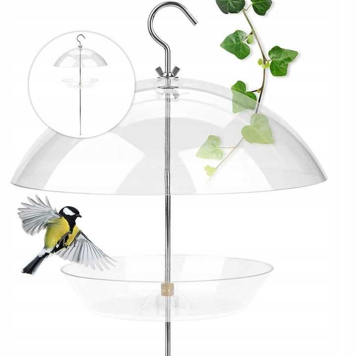 Karmnik dla ptaków wbijany zawieszany ochrona przed deszczem 29.5cm