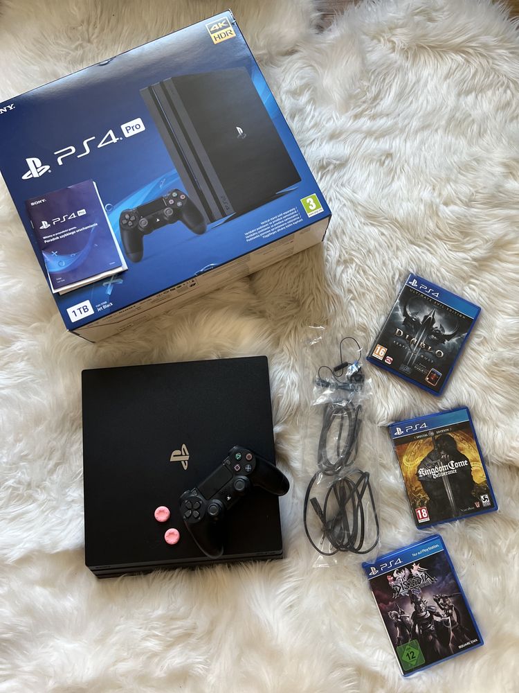 Ps4 pro PlayStation 4 Pro 1TB 4K HDR + pad + 5 gier