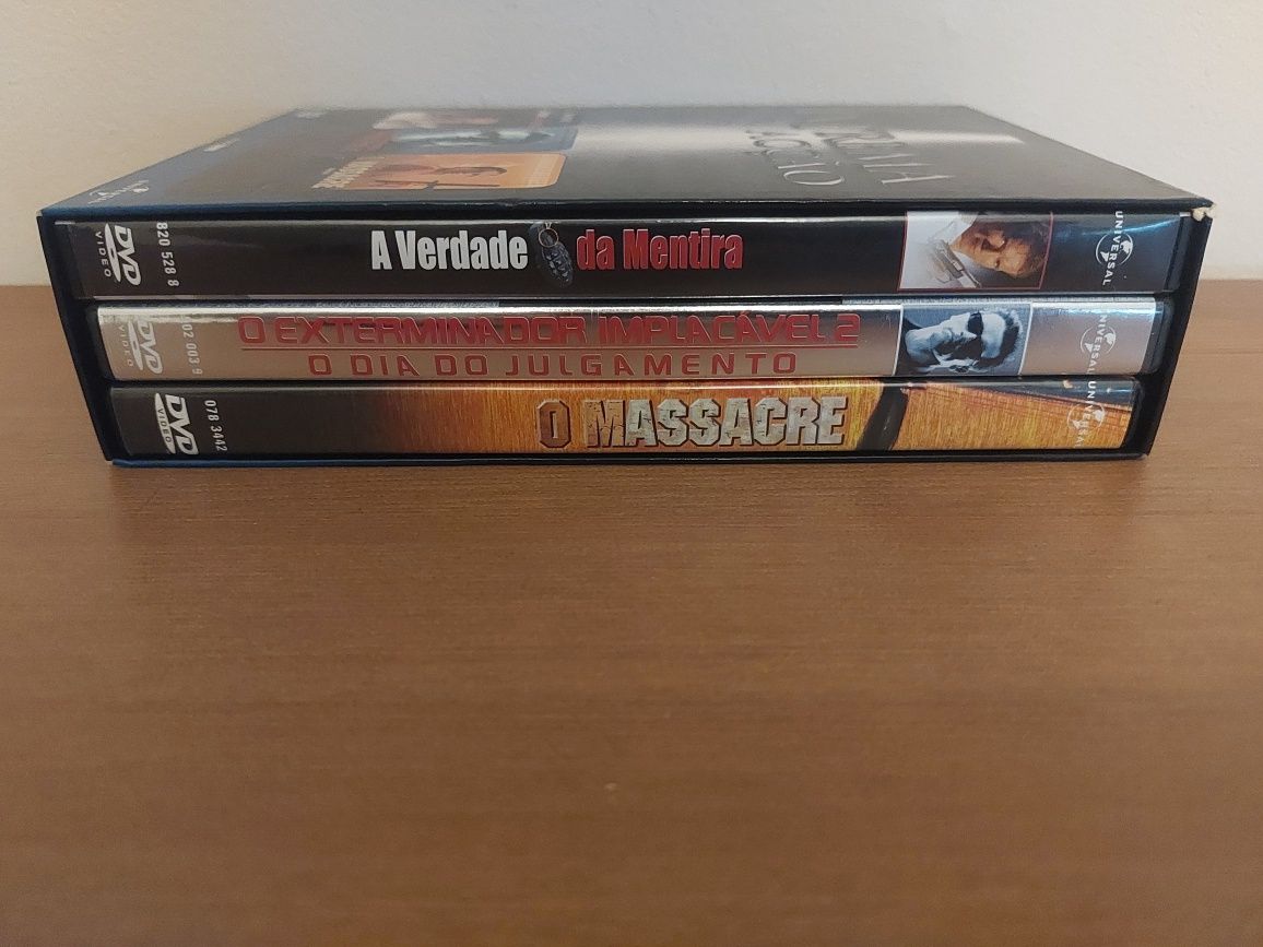 DVD PACK Extrema Ação (3 Filmes/4 Discos) Schwarzenegger (Como Novos)