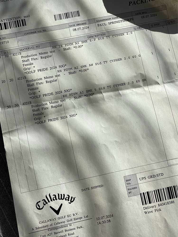 CALLAWAY Paradym AI Smoke Model 2024 (GRAFIT SHAFT)