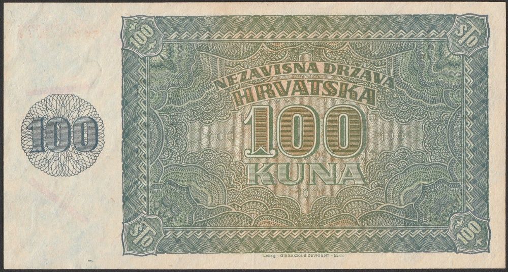 Chorwacja 100 kuna 1941 - Q118 - stan 2