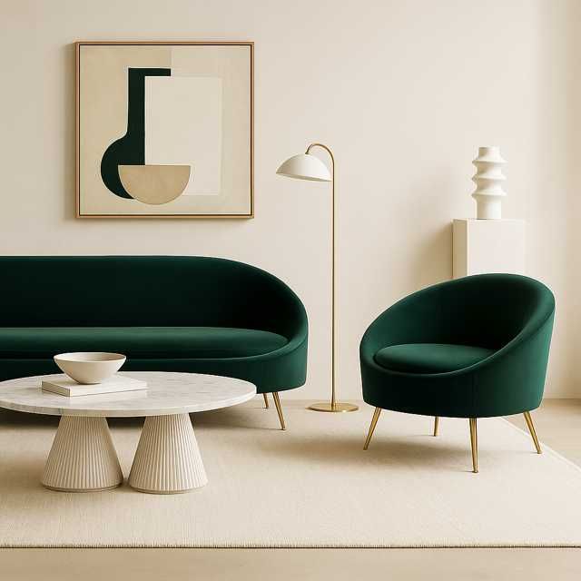 Fotel Mouth zieleń butelkowa, nowoczesny, dizajn