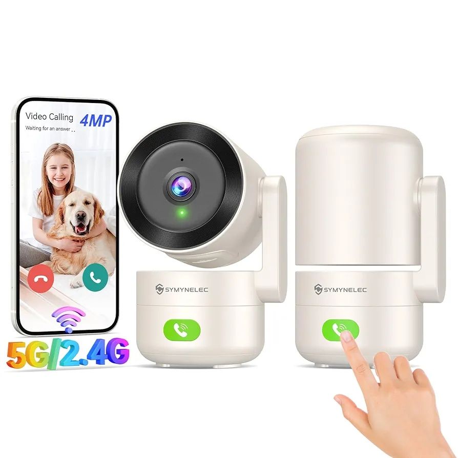 SYMYNELEC kamera WiFi 2K 360° 5GHz/2,4GHz noktowizja ruch Alexa 2 sztu