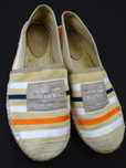 letnie buty damskie espadryle Ralph Lauren mokasyny beżowe paski r. 38