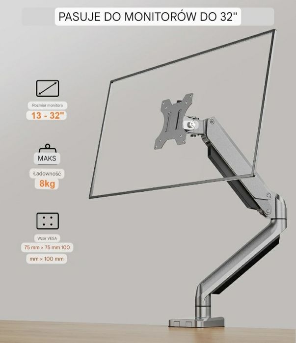 Uchwyt do monitora 13-32" max 8 kg ErGear model EGSS8.