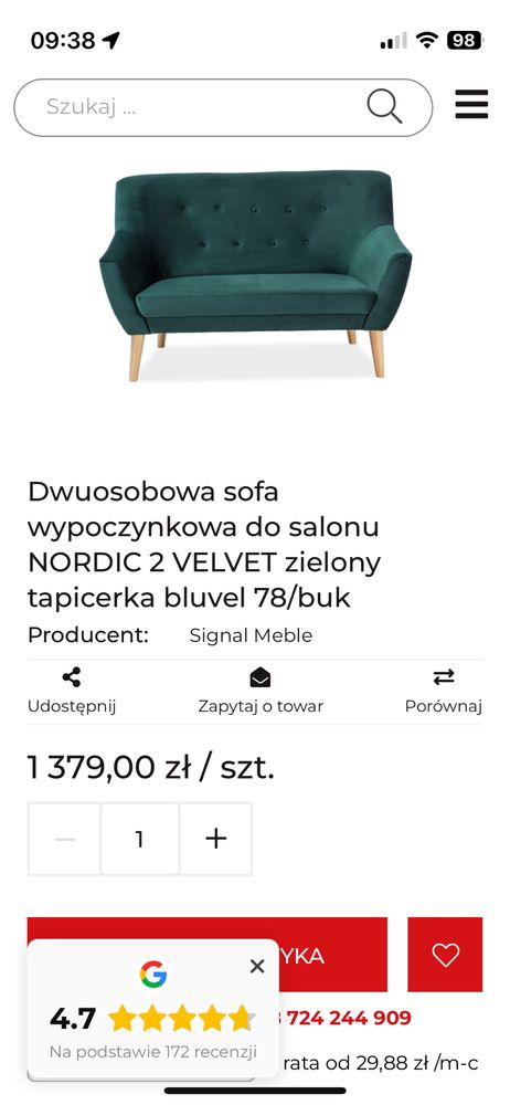 Dwuosobowa sofa w super stanie