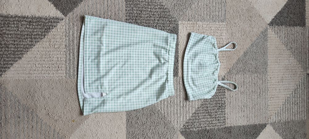 Missguided Gingham crop top i mini spódniczka komplet xxs