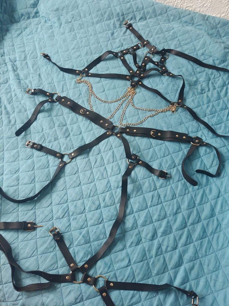 Zestaw seksownego gotyckiego całe ciało z łańcuszkiem