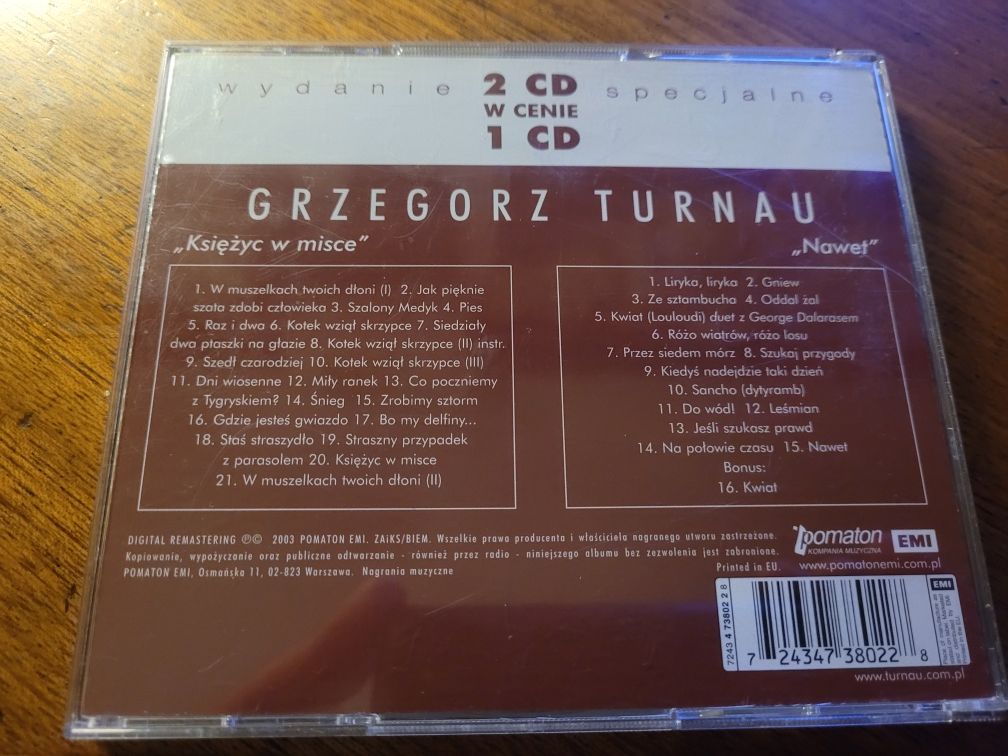 CDx2 Grzegorz Turnau Księżyc w masce/ Never 2003 Pomaton