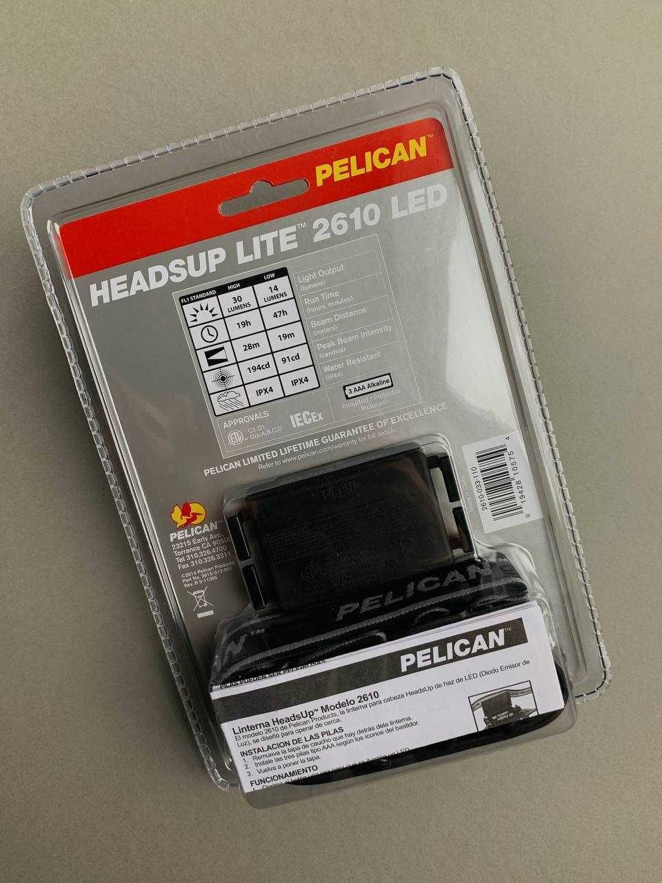 Налобный фонарь Pelican HeadsUp Lite 2610 LED оригинал США