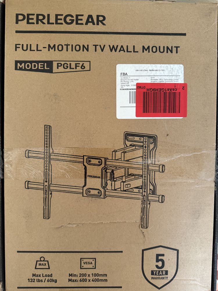 Suporte de TV 32–85'' | Full motion, até 60kg, VESA 600x400 - NOVO