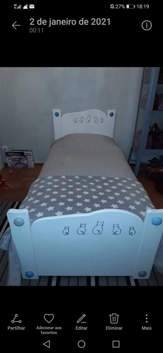 Cama 1.85x90 do gato preto