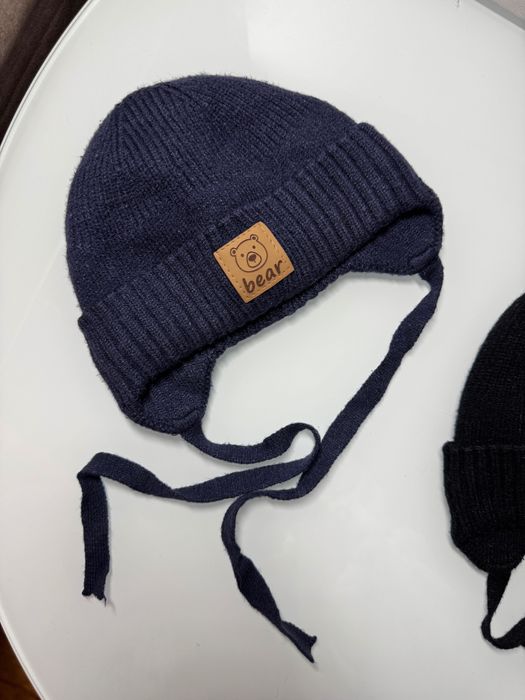 Вʼязані теплі шапки Zara на підкладці дитячі детские шапки на завязках